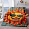 2026 New Arrivals One Soft and Comfortable Sun Design Printed Flannel Blanket, Modern Style, Suitable for All Seasons Polyester Fiber Throw, Digital P