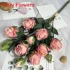 Rose Artificial Flower Bouquet For Wedding Decorations And Photography Props