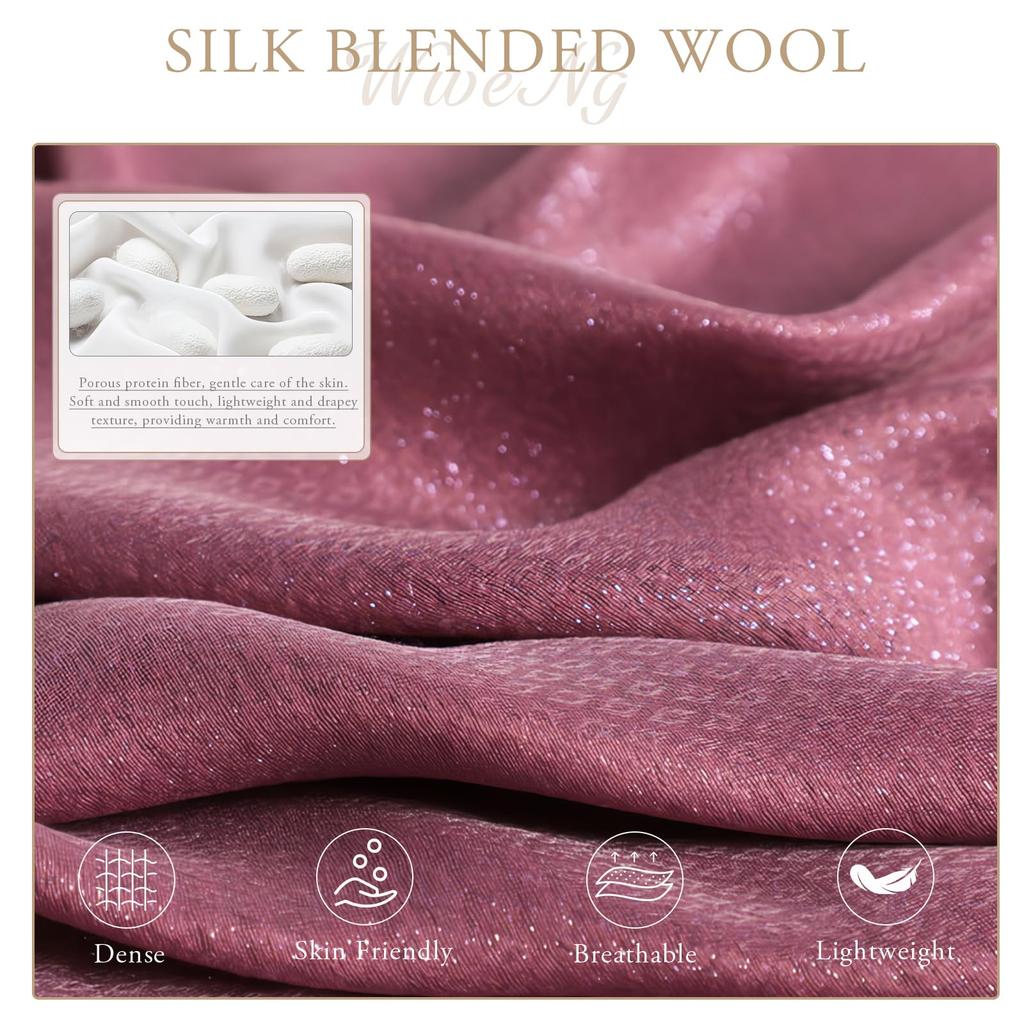 Maulbeerseide Schal Chiffonschal für Damen Perlenstickerei Floral Transparent Tüll Leicht Weich Langer Schal Sonnenschutz Schal Stola Frühling