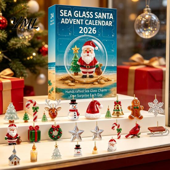 Snowman Elk Holiday Ornaments Christmas Advent Calendar 2026, 24 Days 2D Acrylic Tree Bear Decorative Craft Supplies Countdown for Tree, Window