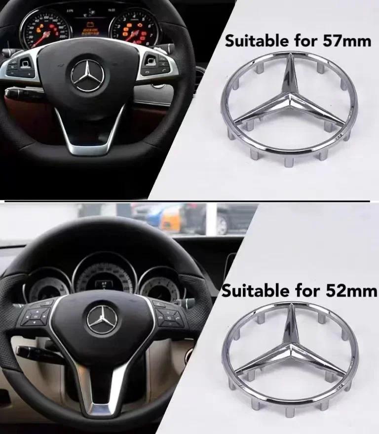 CRU1 Top Quality 52mm 57mm Steering Wheel Center Badge Star Logo Car Emblem with 18 Pins for Mercedes Benz C CLA CLS GLC GLE GLS E