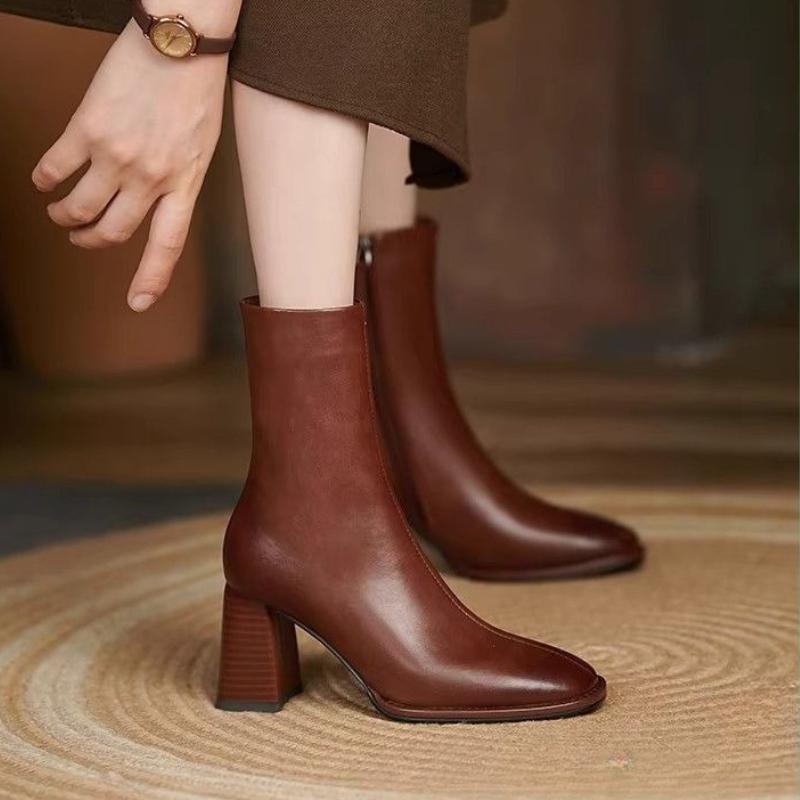 Fashion Booties Retro Style Soft Plain High Quality Ankle Boots for Women On Promotion New In Offer Pu Trend 2025 Boot Woman Short Shoes