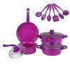 13pcs Kitchenware Wok Soup Pot Non Stick Frying Pan Durable Cookware Set  Household