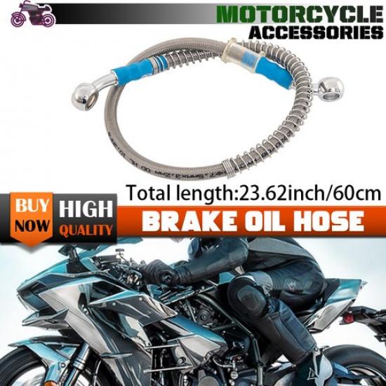 23.6 in Motorcycle Brake Oil Hose Pipe Line Stainless Steel Braided Universal