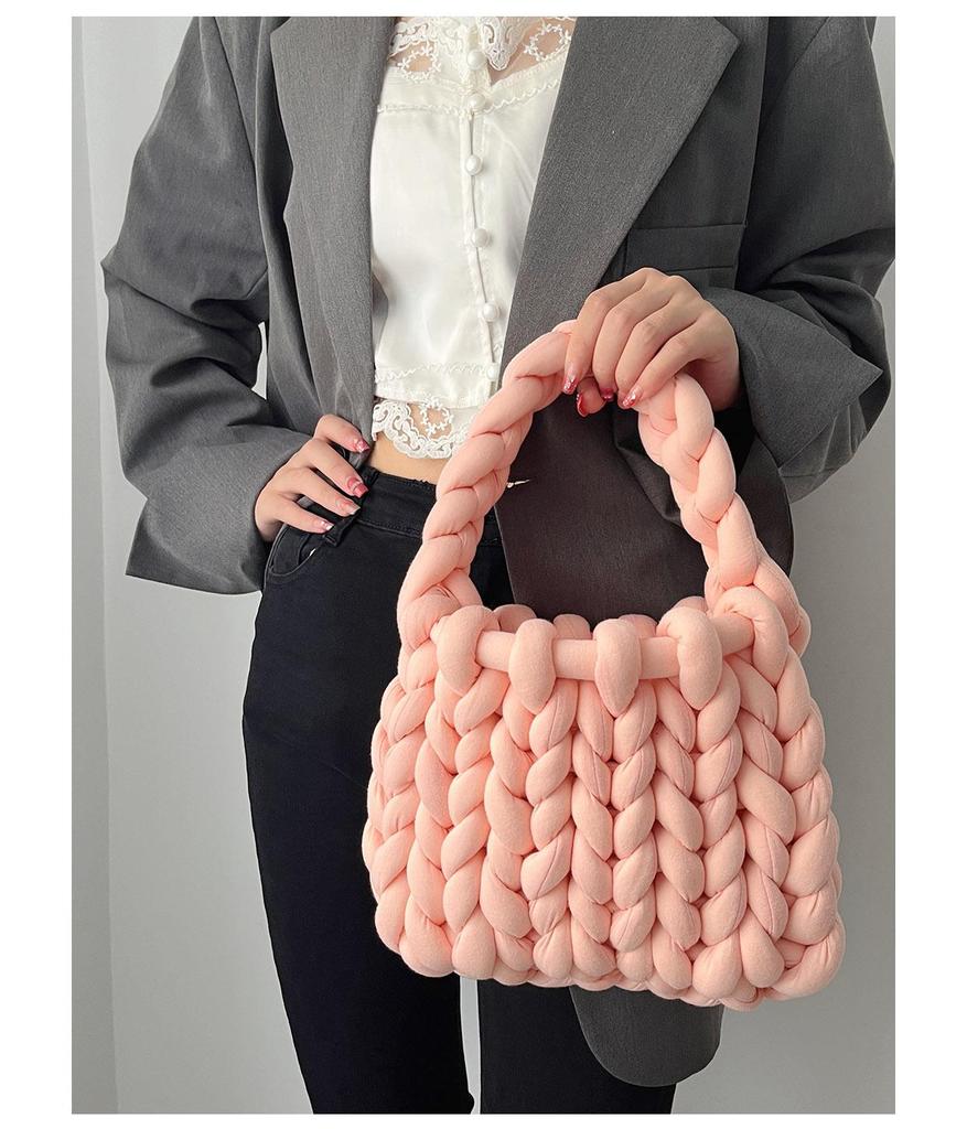 Icelandic Wool DIY Chunky Knit Korean-Style Tote Bag