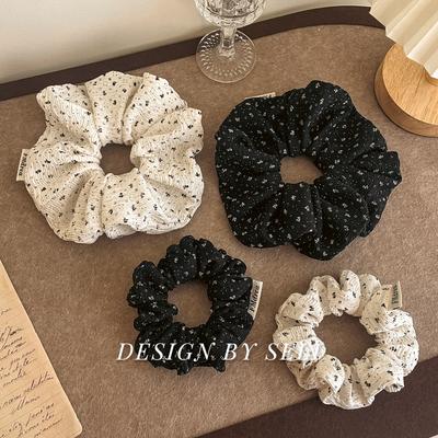 Koreaanse Stijl Bloemen Grote 16cm Elegante Scrunchie Stippen Haaraccessoires