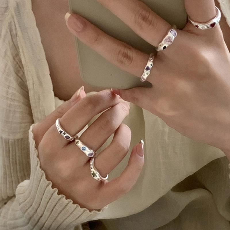 Adjustable Rings Zircon Rings Engagement Rings Y2K Rings Aesthetic Jewelry Alloy Material Great Gift for Women Gifts