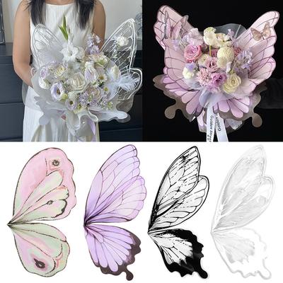 24 Stück Blumenpapier Kreative Schmetterlingsflügel Verpackungsmaterial für Sträuße Hochzeits-Geburtstagsfeier DIY Geschenk Bastelbedarf