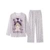 100% Cotton Girls Long Sleeve Pajamas Set Cartoon Print Round Neck Sleepwear Kids 8 Years