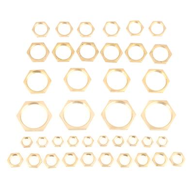 40pcs G18 G14 G38 G12 G34 G1 Thread Pipe Fitting Brass Hex Lock Nuts Thin Nut