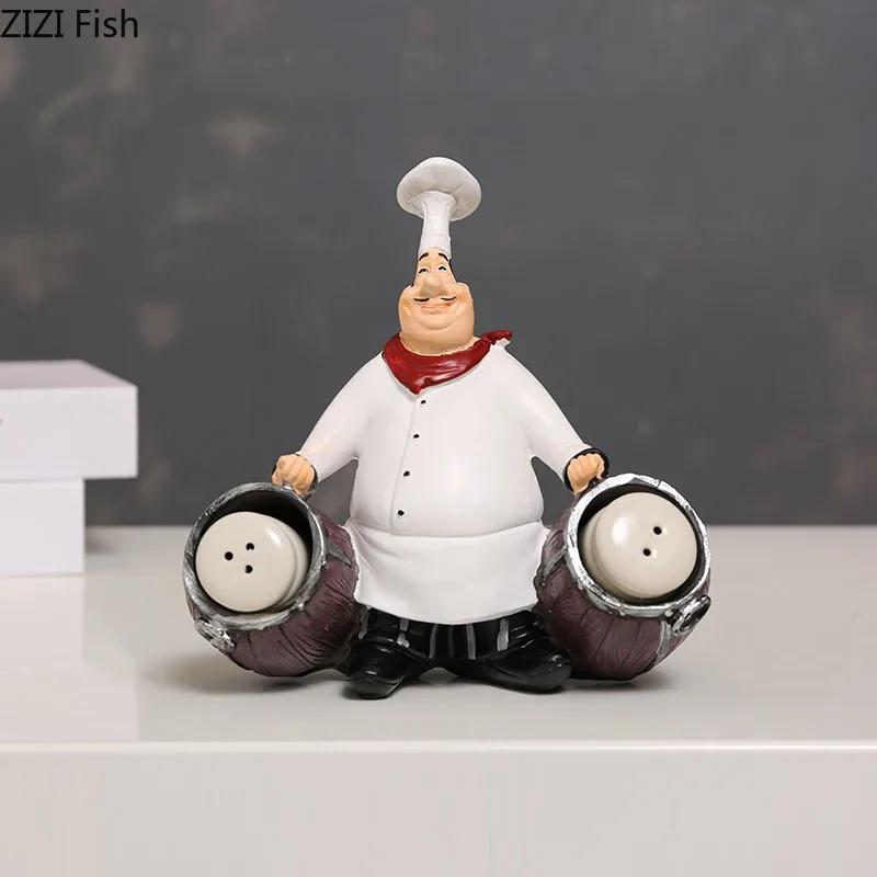 Bearded Chefs Creative Figures Statue Desk Decoration Professional Chef Character Resin Sculpture Ornaments Modern Home Decor