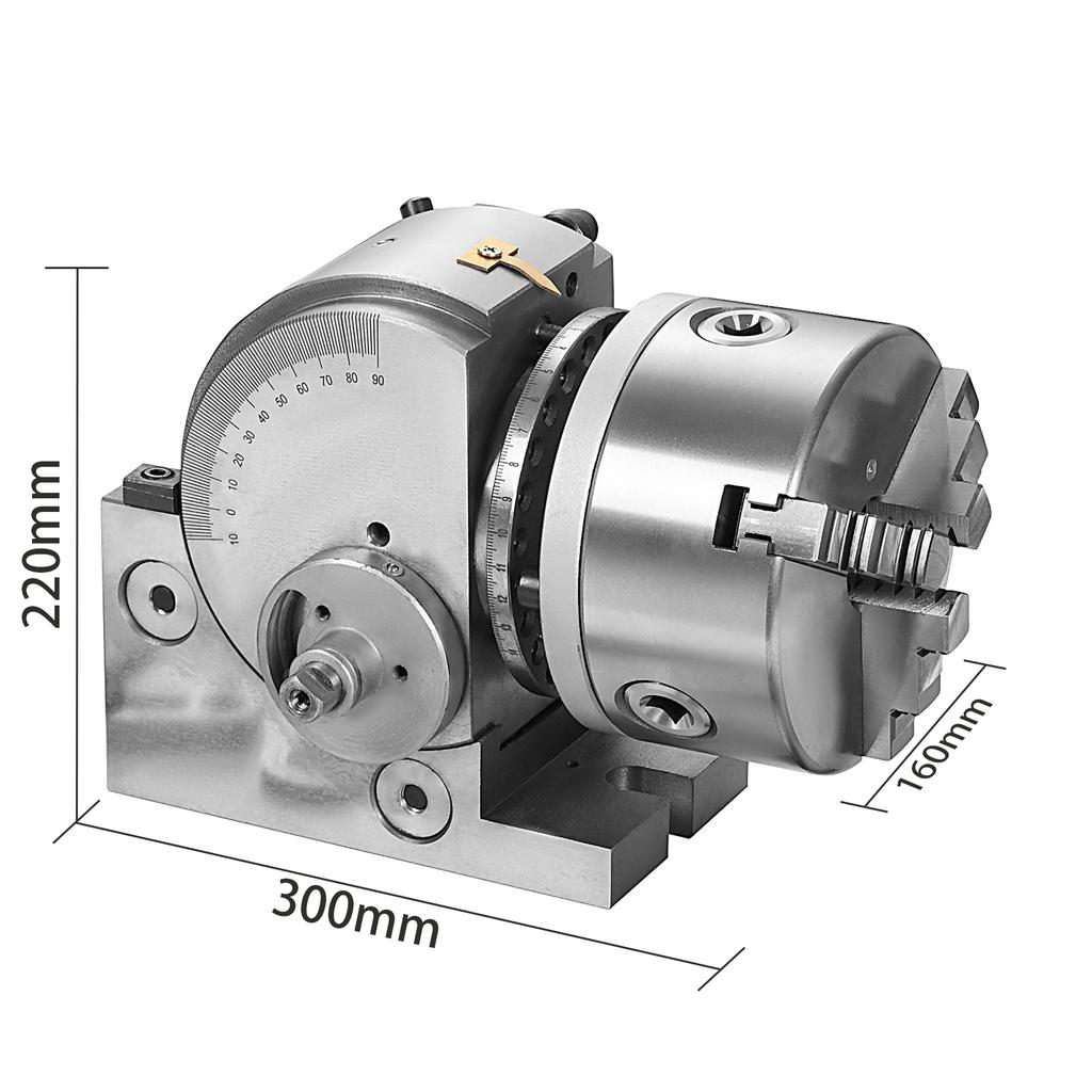 Dividing Head Precision Universal BS-4in/5in/6in 3-Jaw Indexing Head Tailstock & Chuck for Drilling Milling Grinding