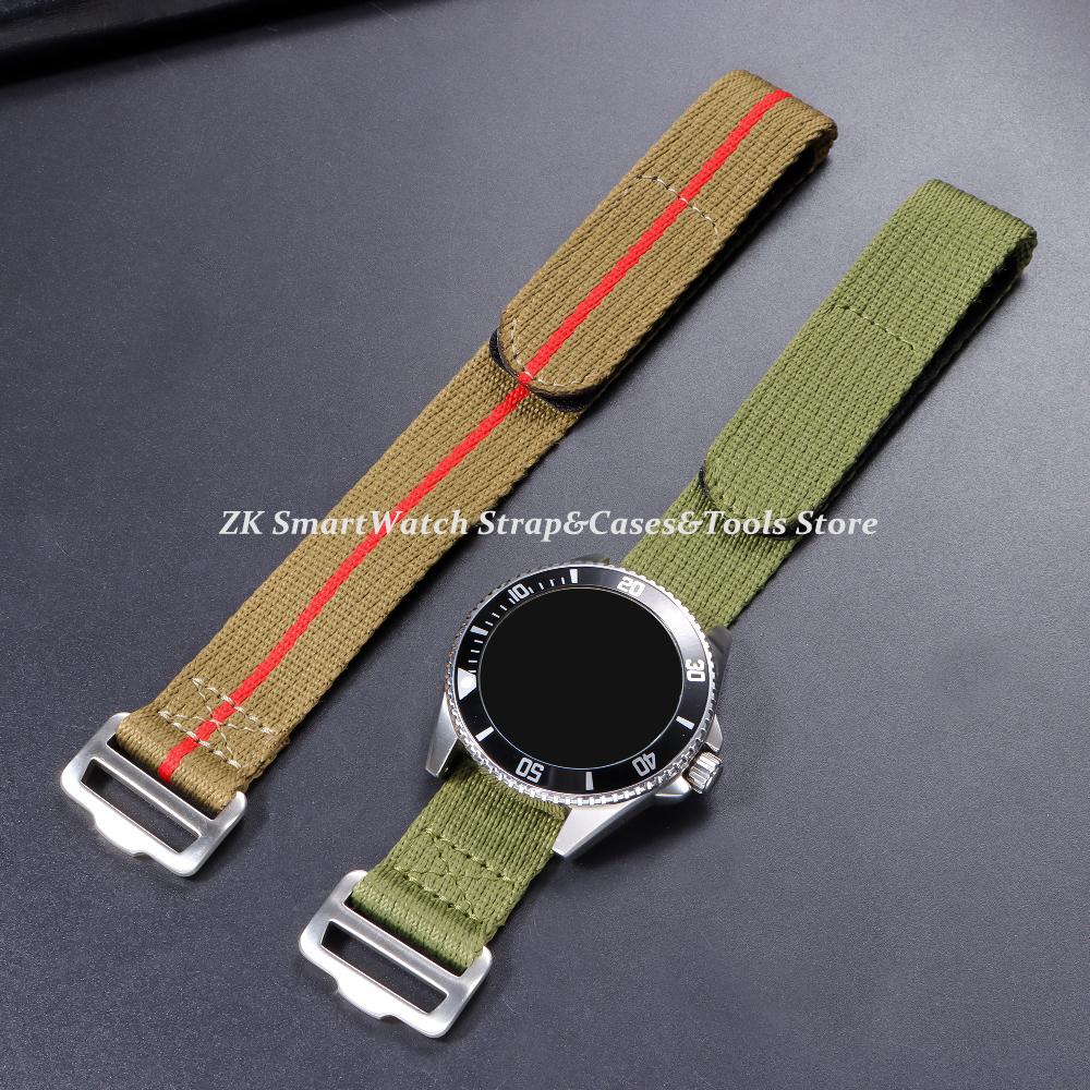Premium Grade Nylon Strap 20mm 22mm Watch Bands Weave Breathable Bracelet Green Black Blue Wristband Belt Men Watch Accessories