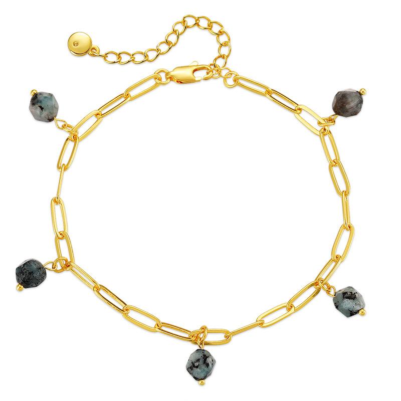 Minimalist Ins Style Irregular Cut Raw Stone Fresh Beach Anklet For Women
