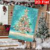 2D Flat - 2D Flat - 2D Flat Christmas Beach Shell Christmas Tree Garden Flag, 2-28 X 40 Inches Outdoor Garden Flag Double-Sided Home Decoration Courty