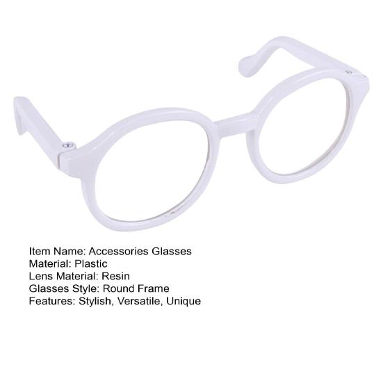Mini Doll Glasses Small Pets Sunglasses Trendy Round Frame Glasses Doll Eyewear Accessories for Photo Shoots Costume