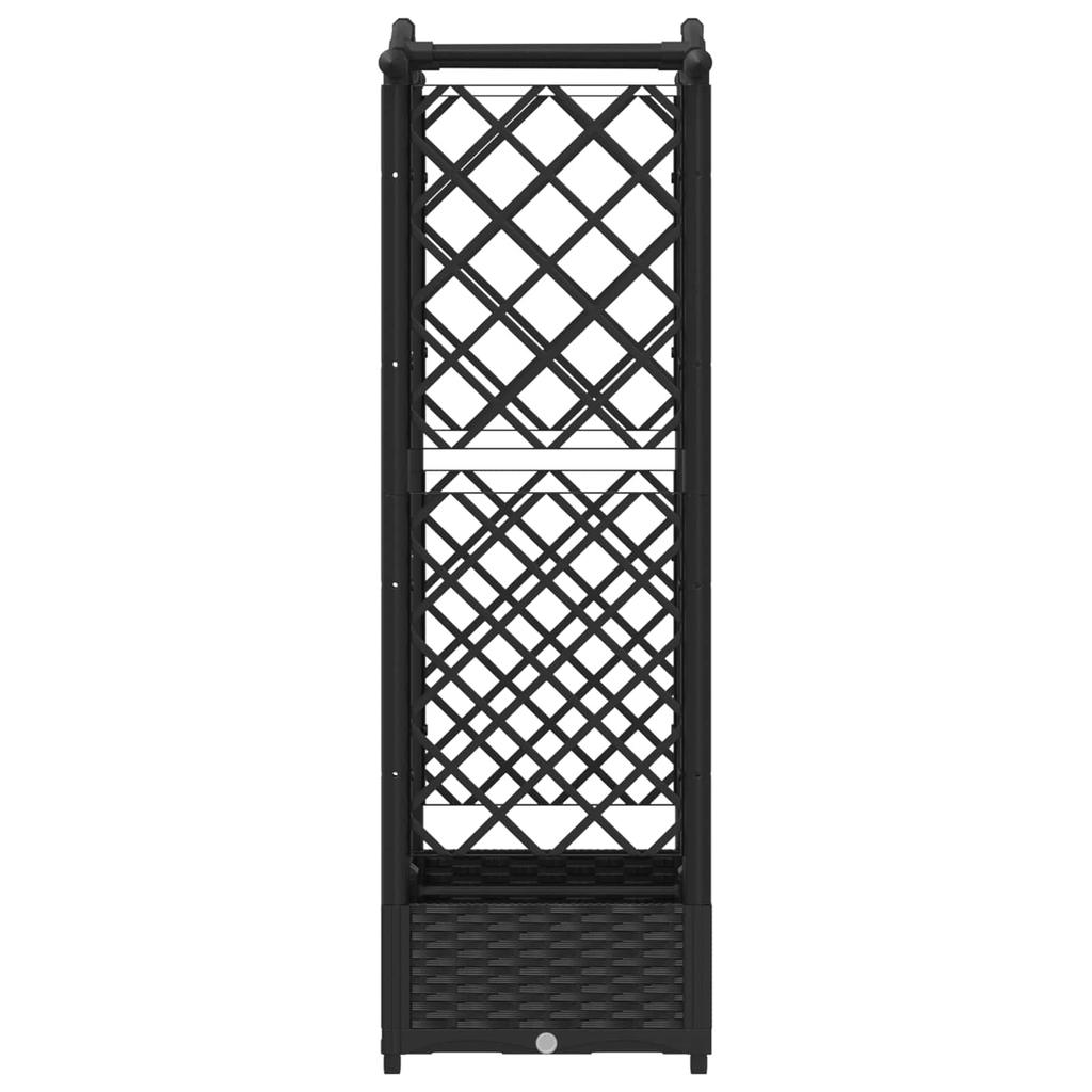 Raised Garden Bed with Trellis and Hanging Roof Black 124 x 40 x 125 cm PP