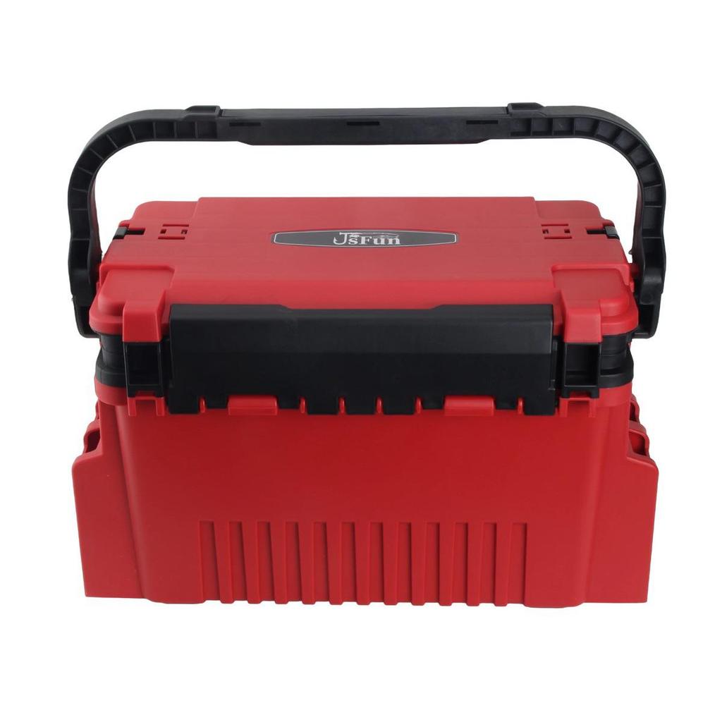 Fishing Tackle Box Set: Includes Large Capacity Storage Box, Rod Holder, Cup Holder, and Lure Storage.