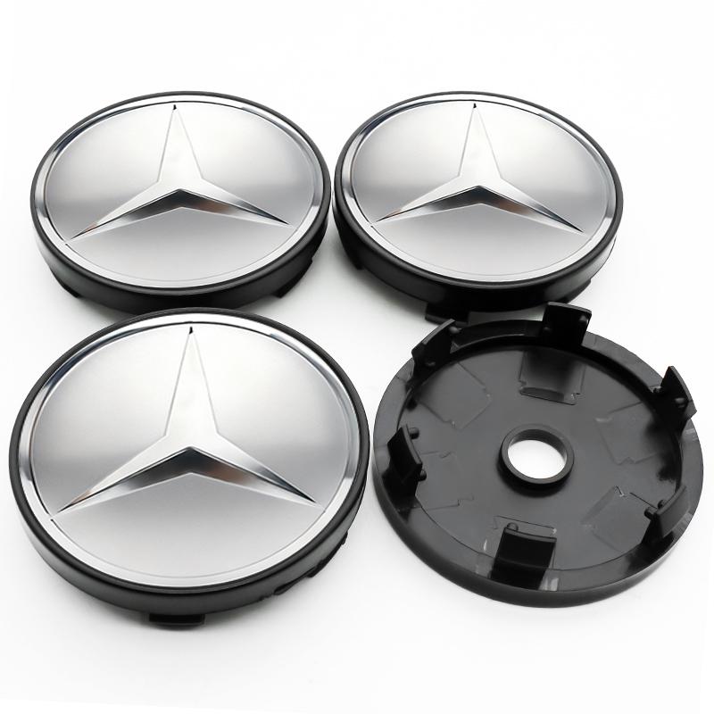 OLV5 4Pcs 60mm 75mm Car Wheel Center Hub For Mercedes Benz AMG class W205 W203 GLC GLK W206 W220 A180 W211 Cap Rim Cover Accessories