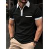 Men's Casual Chest Pocket Short Sleeved T-shirt Polo Shirt