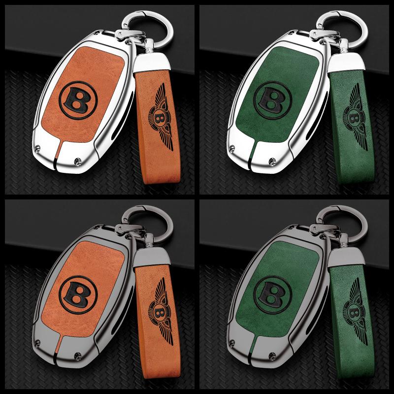High Quality Zinc Alloy Leather Car Smart Remote Key Case Cover Shell Protection Holder For Bentley Bentayga 2017-2021 2AHMV-YK1 CL2