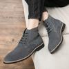 Pointed Toe Chelsea Boots Leather Men Winter Boots Winter Shoes for Men 2025 Male Boots Mens Ankle Shoes Zapatillas Male Hombre