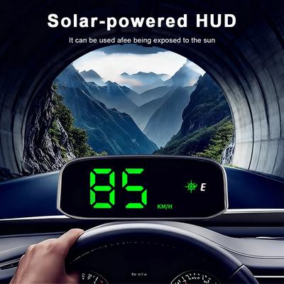 Wireless Solar Head Up Display GPS+ Digital Car Speedometer KMH MPH Head Display Intelligent Light Sensing HUD Car Accessories