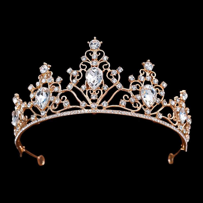 Baroque Crystal Tiaras and Crowns for Women Rhinestone Prom Diadem Headband Bridal Wedding Hair Accessories Jewelry Crown Tiara