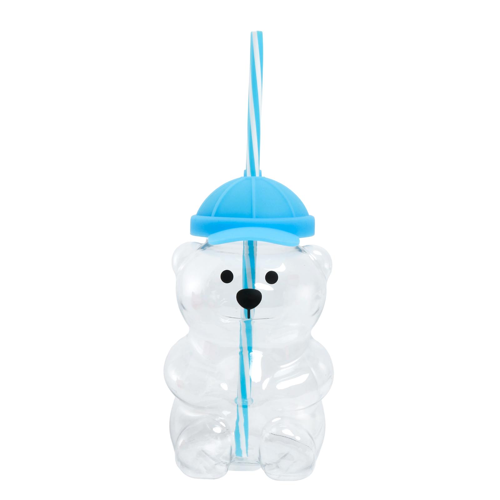 Bear Straw Cup Cute Bear Glass Cup Household Juice & Beverage Cup One Size