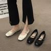 Bring Mary Jane low-heeled women's shoes thick-heeled single shoes women's new one-word square head shallow mouth temperament commute