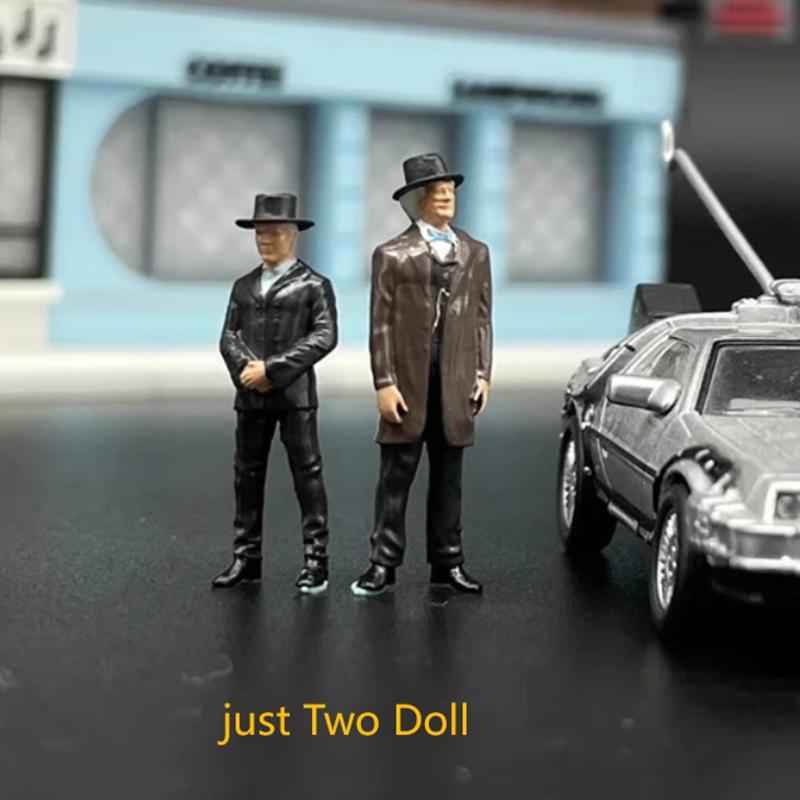 

MJ 1:64 Back To The Future Time Machine DMC-12 delorean Diecast Alloy Model Car Static Collection Decorated Holiday Gifts Toys