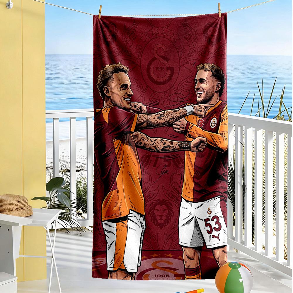 Galatasaray Strandtuch Hohe Saugfähigkeit & Schnelltrocknend Bequem Leicht Geeignet für Sport, Reisen, Schwimmen, Yoga, Badezimmer, Strand Und Pool