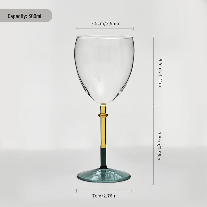 Color-Block Stemmed Glass