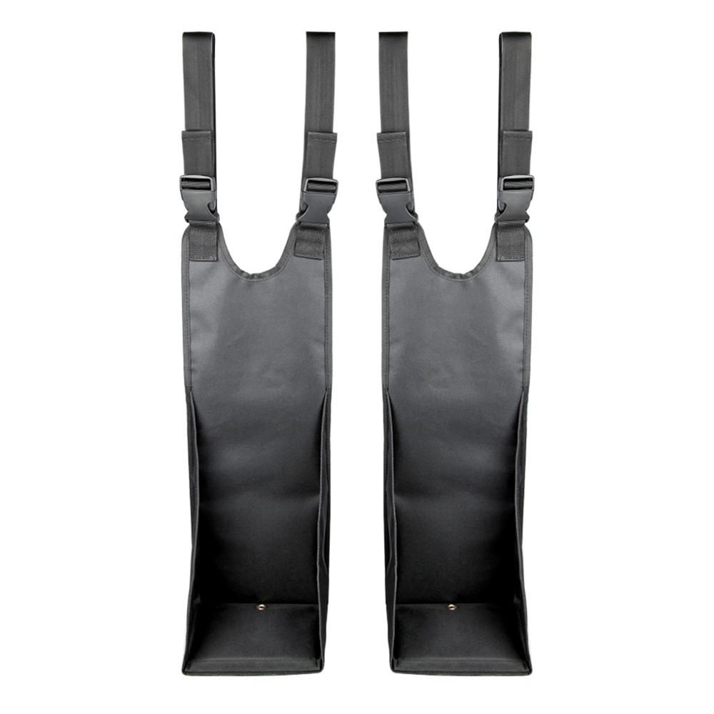 2PCS Black Hanging Foot Peg Bag Adjustable Passenger Foot Pegs Rear Passenger Foot Support