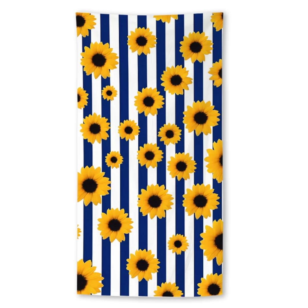 

Floral Pattern Beach Towel, Digital Printing Thin Quick-Dry Anti-Sand Microfiber Lightweight for Swim, Yoga, Travel, Gym, Gift W30*H60(CM)