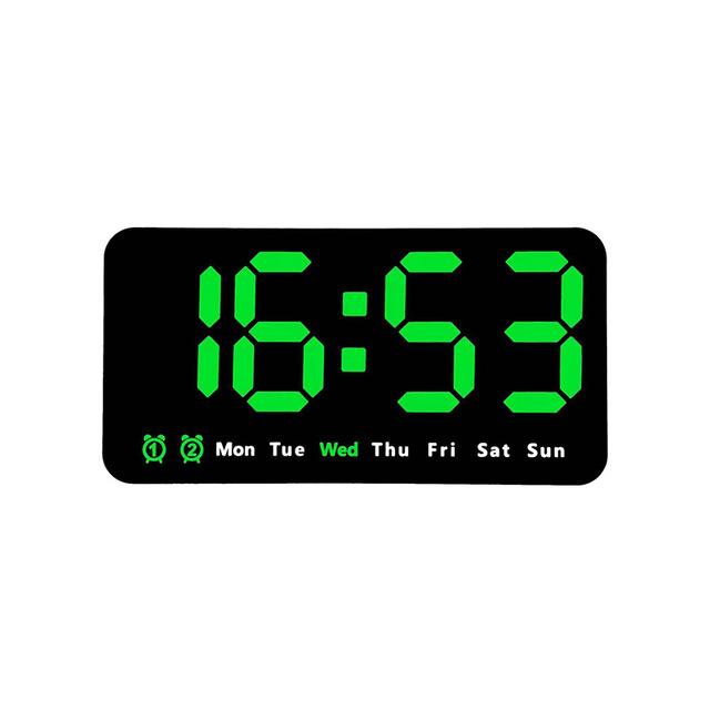 

Voice Control Large Digital Wall Clock Temperature Date Week Snooze Table Clock Dual Alarm Wall Mounted Clock