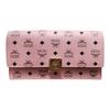 Visetos große Dreifach-Geldbörse, Rosa Monogramm-Leder lange Geldbörse mit goldener Hardware, für den täglichen Gebrauch Reisen Einkaufen MYLFATA01PZ001
