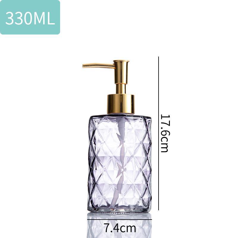 Luxurious Vertical Stripe Glass Pump Bottle for Soap, Lotion, or Shampoo