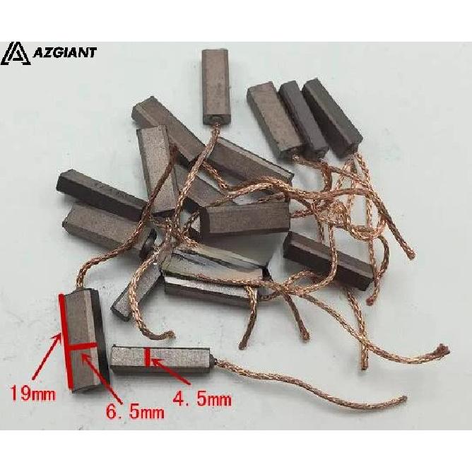 10pcs for Volkswagen Hyundai Ford Auto Generator Carbon Brush Regulator Rear Line 4.5X6.5X19mm