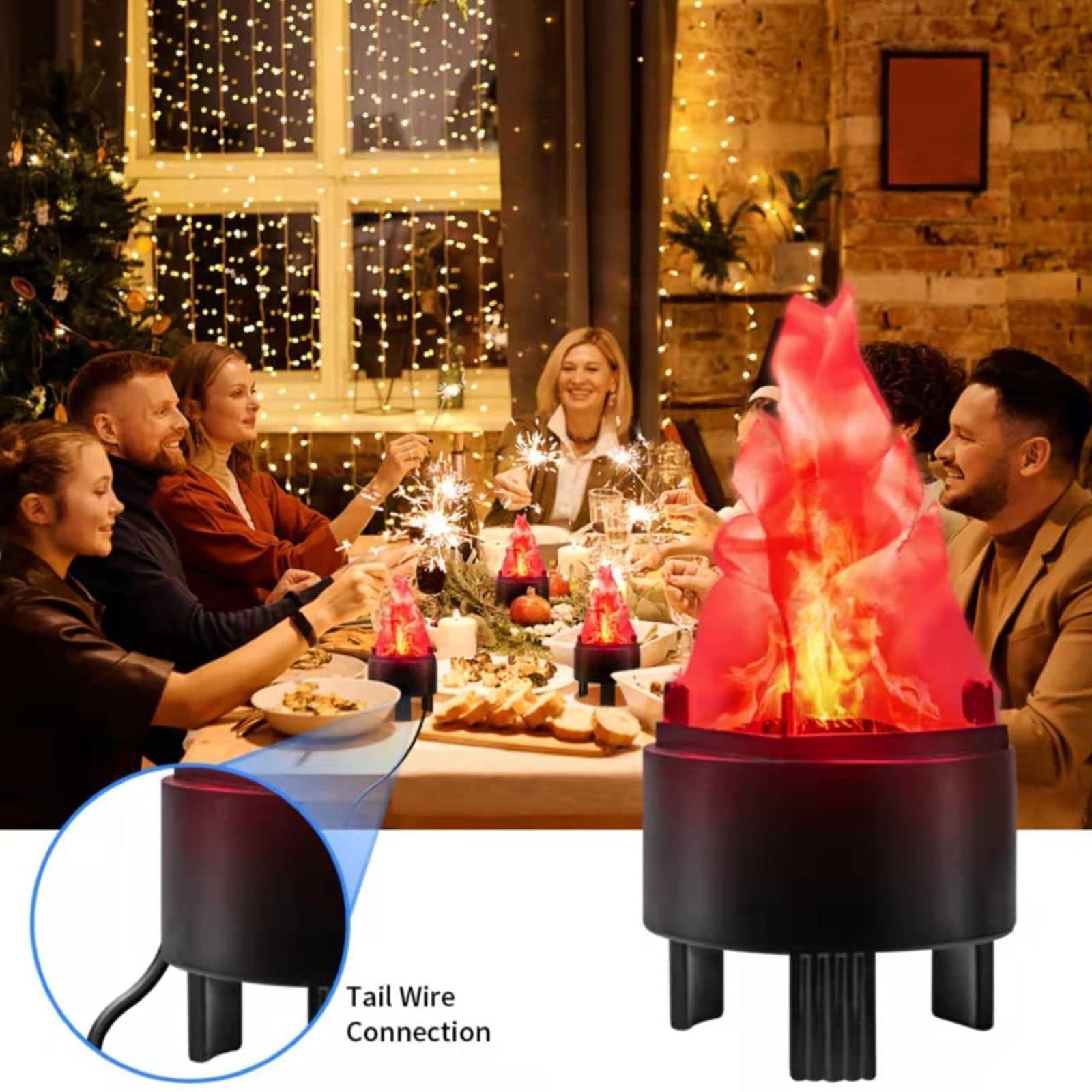 Weihnachtsdeko Feuer MERRYHAPY Simulierte Flammenlampe Knstliches  Lagerfeuer Batteriebetrieben - Realistische Kaminleuchte