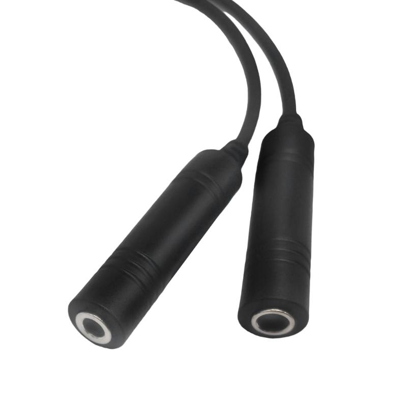 Professional U174/U Helicopter Headset Converter Cable Cord for Double Plugs Aviation Interfaces Tactical Communication