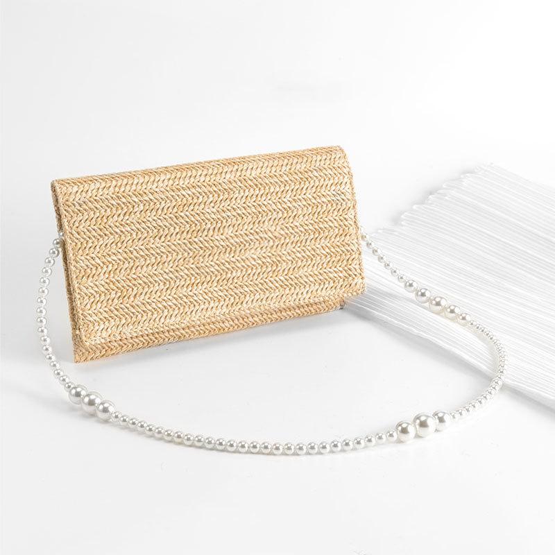 1 buc perlă poșetă curea metalică mâner scurt înlocuire geantă lanț curea perlă geantă de mână lanț pentru poșetă geantă accesorii DIY