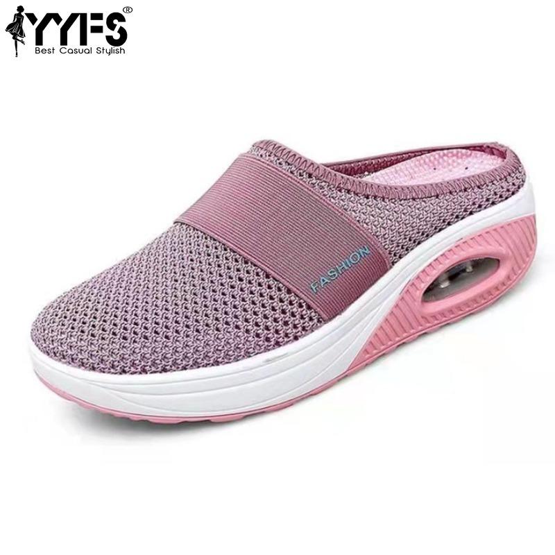 Women Casual Sandals Non-slip Platform Sandals Breathable Mesh Shoes With Holes Outdoor Walking Slippers