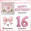 Pink Bow Birthday Balloon Happy Birthday Letter Balloon Used for Wedding, Valentine's Day, Birthday, Proposal Decoration Decor