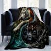 1pc The Dual Nature of Tigers In Water and Fire Blanket, Soft Warms, Living Room, Travel, Camping, Car Blankets, Beach