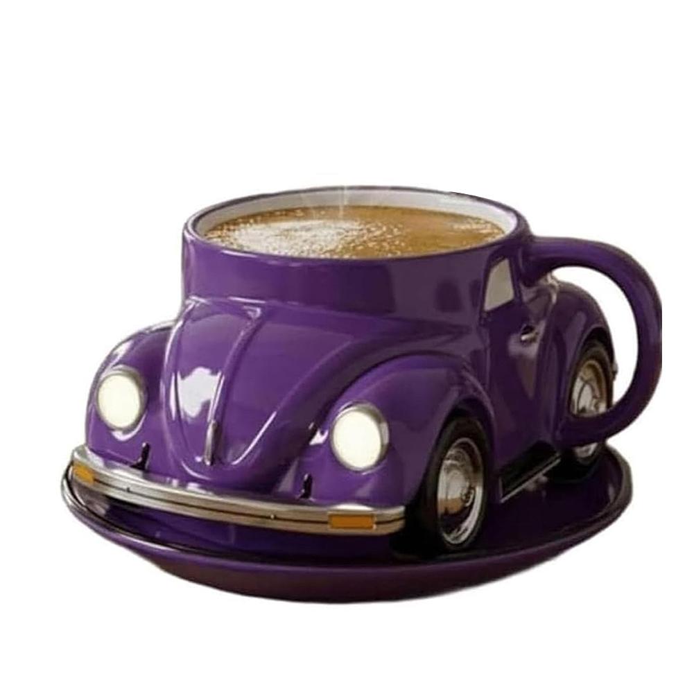 

Креативная кофейная кружка в форме жука, термостойкая, необычная чайная чашка, большая вместимость, уникальная посуда для напитков для украшения офиса, чашка фиолетовый