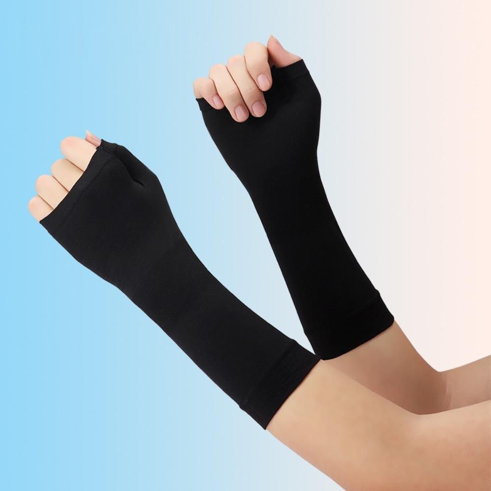 Elastic Sunscreen Gloves Solid Color Driving Mittens New Ice Sleeves  Outdoor Sports