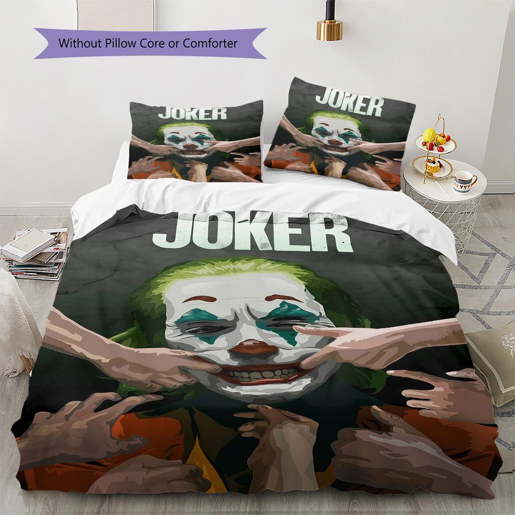 Joker Movie ,  Bedding Quilt Set Quilt Cover Pillowcase Home Decoration Birthday Gift (1 * duvet cover + 2 * pillowcase, without core)
