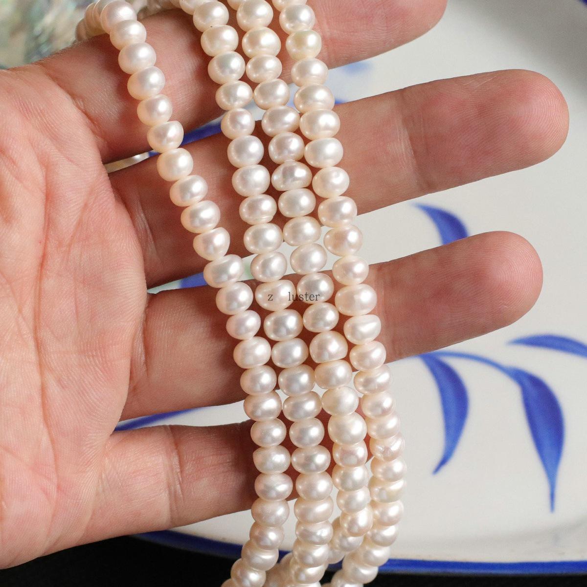 6-7mm Flat Round Freshwater Pearl Loose Beads for DIY Jewelry: Bracelet, Hairpin, Headwear, Earrings, Necklace