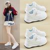 Chunky Platform PU Leather Sneakers for Women Casual Breathable Lightweight Walking Shoes Women's Comfortable Non-Slip Outdoor Work Tennis Sneakers